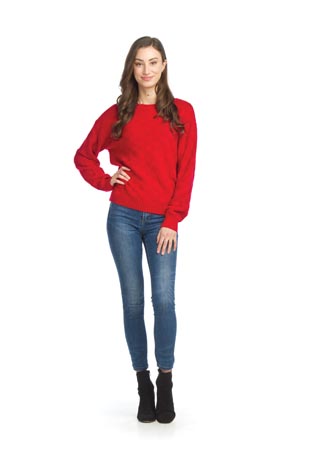 ST-15241 - Check Knit Pullover Sweater - Colors: Red, Purple - Available Sizes:XS-XXL - Catalog Page:15 